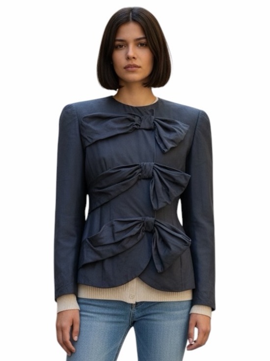 Vintage Jackets & Blazers - CAROLYNE ROELM Rare 80’s SILK BOW JACKET.